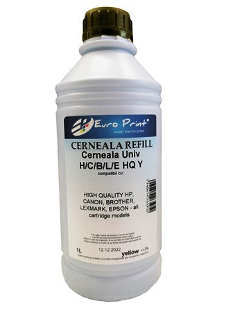 Cerneala Compatibil Superior, HP, Cerneala UNIV HQ Y - 1L, Galben
