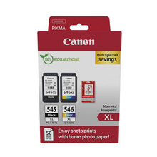 Pachet Cartuse Cerneala Inkjet si Hartie Foto Original, Canon, Canon OEM 1xPG-545XL, 1xCL-546XL, Photo Paper Ink Pack